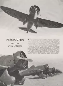 "Estampado en revista de aviación - Boeing P-26 - "Peashooters for the Philippines" (1937) - Imagen 1 de 1