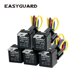 EASYGUARD SPDT car Relay Automotive Relay with Socket Wires 12V 30/40 AMP 5pin(5 - Picture 1 of 10