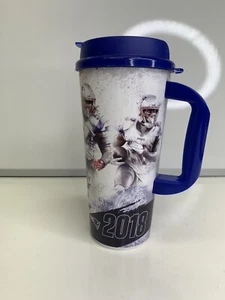 New England Patriots 2018 Souvenir Travel Cup Mug with Lid Never Used NFL 24oz - Picture 1 of 6