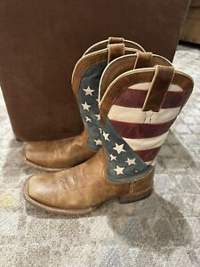 Shyanne Women's American Flag Square Toe Cowgirl Boots Women's size 8B