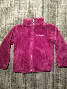 Columbia Fireside Sherpa Jacket Full Zip Girls XXS (4-6) Dark Raspberry - Picture 1 of 10