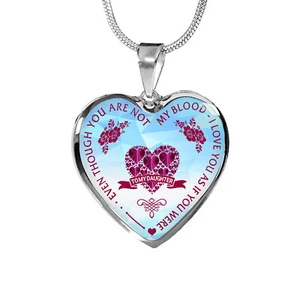 To My Daughter Gift From Step Mom Dad - Step Daughter Unique Heart Necklace Gift - Picture 1 of 9