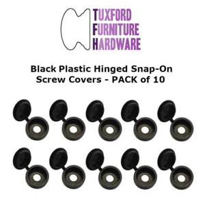 * Confezione da 10 tappi a scatto con cerniera nera in plastica con tappo coprivite pieghevole * - Foto 1 di 1