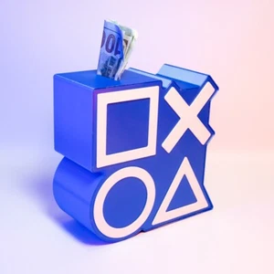 Salvadanaio con bottoni PlayStation - Foto 1 di 3