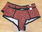 Cacique Lane Bryant Red & Black Leopard Boy Short Women's Panties *Choose Size*