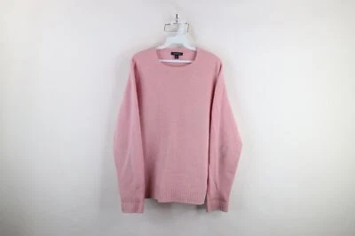 Vintage 90s Lands End Womens XL Wool Cashmere Knit Crewneck Sweater Pink USA - Image 1 of 4