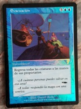 Foil Spanish Evacuation MP 7th Edition Misprint MTG Magic