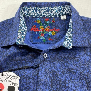 Robert Graham "Armstrong" Men's Shirt - Blue - Various Sizes (M & L) - NWT - Picture 1 of 10