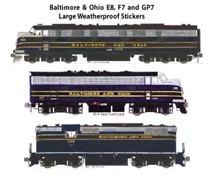 Pegatinas Andy Fletcher grandes de 2,5""x 8-9"" de Baltimore y Ohio E8, F7 y GP7 3 - Imagen 1 de 1