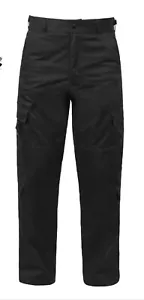 Rothco EMT Pants Black Small-R 27-31W 29.5-32.5L Tactical BDU Cargo Pants - Picture 1 of 3