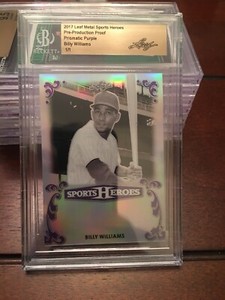 BILLY WILLIAMS 2017 LEAF SPORTS HEROES METAL Purple Pre Production Proof 1/1