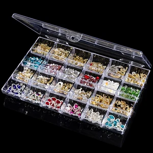 24 Grids Clear Plastic Organizer Box, Storage Container Jewelry Box, Empty Earri - Picture 1 of 9