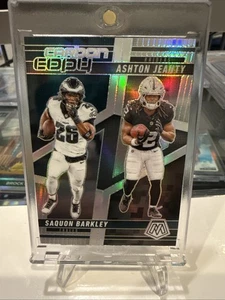 2025 Mosaic Ashton Jeanty / Saquon Barkley Silver ROOKIE SP 🔥 Carbon Copy - Picture 1 of 4