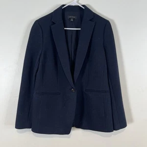 Ann Taylor Wool Blend Blazer Navy Size 12 Large - Picture 1 of 9
