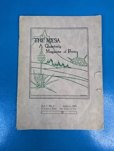The Mesa: A Quarterly Magazine of Poetry: Vol. 1, No. 1 January, 1925 Paperback - Picture 1 of 4