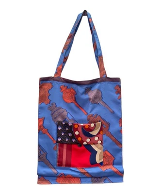 Bolso de Mano Hermes Petit Ash Provision Eco Azul Multicolor Seda 39x31cm 99 Foto 1 de 4
