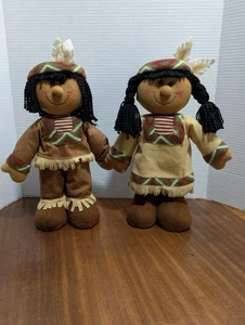 Prima Creations Weighted Native American Indian Twins Boy & Girl Thanksgiving - Picture 1 of 14