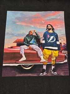 Kendrick Lamar J Cole T-Shirt Large Black Hip Hop Rap Music Emcee TDE - Picture 1 of 9