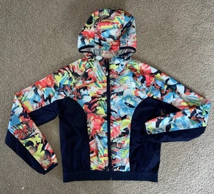 THE NORTH FACE girls floral Windwall windbreaker jacket sz L 14/16 - Picture 1 of 7