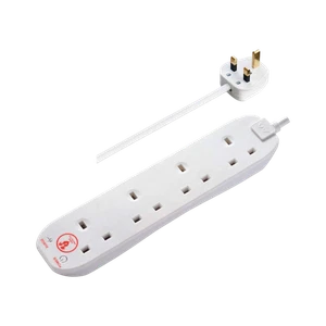 Masterplug Four Socket Power Surge Protected Extension Lead 4 Metres White - Picture 1 of 14