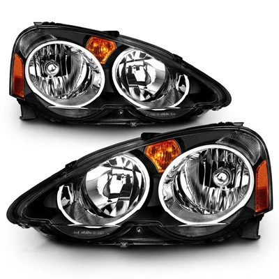 For 2002-2004 Acura Rsx ANZO Crystal Headlights Black - Image 1 of 4