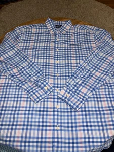 Vineyard Vines Fishing Button Down Performance Harbor Shirt  blue pink vented - Picture 1 of 8