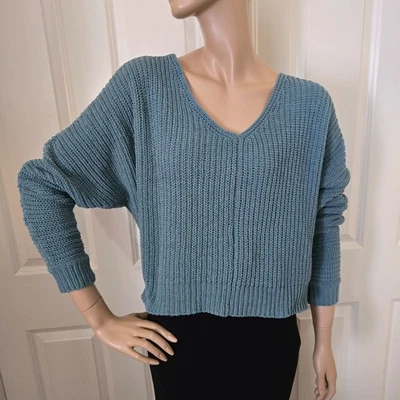 Suéter Cuello en V Chenile Inclinación Completa Talla S Foto 1 de 4