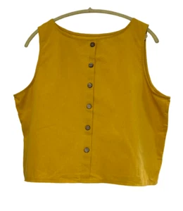 Pantalon Womens Boat Neck Sleeveless Top & Pull On Yellow Pants Size L - Picture 1 of 6