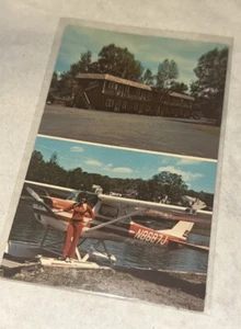 Moosehead Flying Service Airplane & Chalet Greenville JCT Maine Postcard!  - Picture 1 of 2