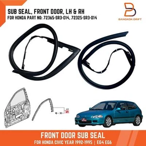 Juego de sub sello de goma para puerta delantera derecha y izquierda para honda civic eg4 eg6 dx lx 1992-1995 - Imagen 1 de 9