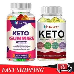 Keto BHB Gummies 150,000MG Apple Cider Vinegar Weight Loss Fat Burner Capsules - Picture 1 of 17