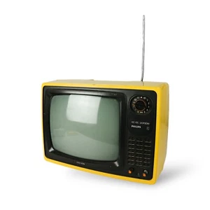 AC-DC Solid State YELLOW Portable Phillips Television - Cord Cut - TB810 - Picture 1 of 12