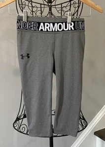 NWT Under Armour Girls' HeatGear Armour Heather Capris Capri Youth Small - Picture 1 of 8