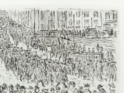 Richard Gessner Grafik Radierung Demonstration 1986 signiert - Bild 1 von 4