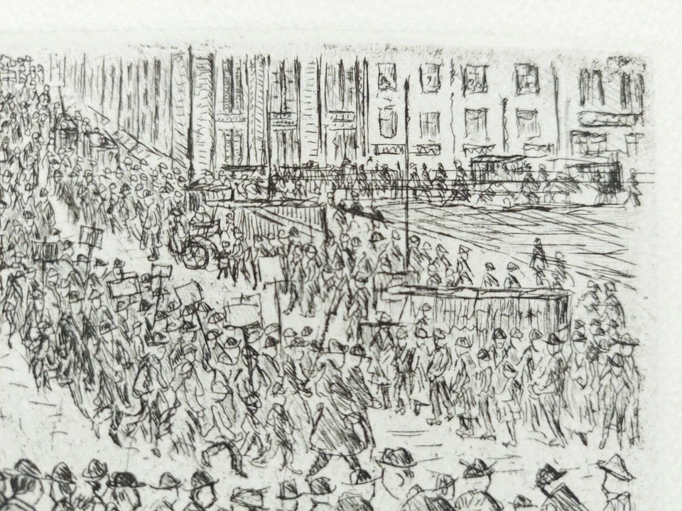 Richard Gessner Grafik Radierung Demonstration 1986 signiert - Bild 1 von 4