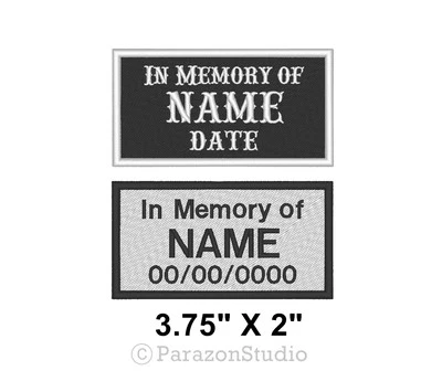 Custom Embroidered In Memory Of Motorcycle Biker MC Sew on Patch 3.75" X 2" (B) - Image 1 of 4