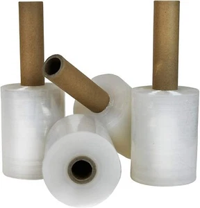 4 Roll 5 in. x 1000 ft. Stretch Hand Wrap Clear Cling Plastic Wrap Heavy Duty - Picture 1 of 5