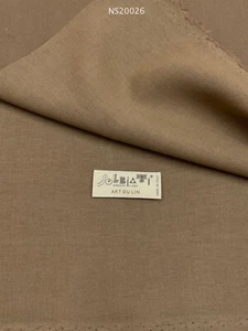 SOLBIATI Linen Suiting Fabric Camel BROWN Art Du Lin Twisted Summertime 3.5m - Picture 1 of 14