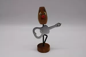 Vintage 1950s Johnny Guitar Opener - Mid Century Wood Figurine w Metal Opener - Picture 1 of 11