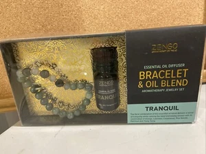 ZENGO BRACELET  ESSENTIAL Oil Diffuser Aromatherapy Set Tranquil Lava Stonegreen - Picture 1 of 3