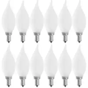 Feit Electric 60-Watt Equivalent BA10 E12 CEC Frosted Chandelier Soft White 12PK - Picture 1 of 14