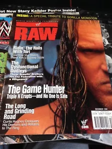 WWF WWE RAW Magazine DECEMBER 1999 Gorilla Monsoon Tribute Triple H + Poster - Picture 1 of 3
