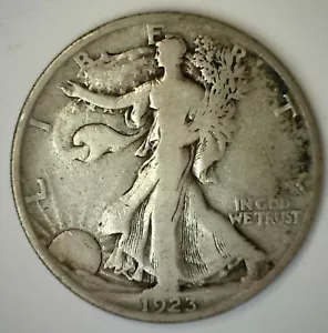 1923 S Walking Liberty Silver Half Dollar 50c US Type Coin Circulated FINE - Picture 1 of 2