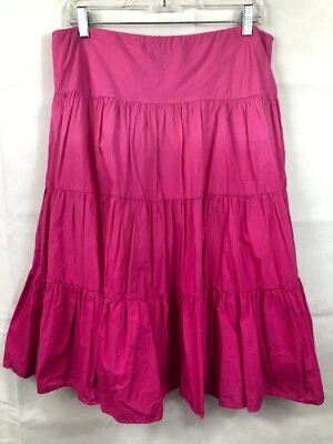 CHAPS Rosa Ombre Volantes Midi Largo Forrado FALDA Cintura Elástica MEDIANA (S2) Foto 1 de 4