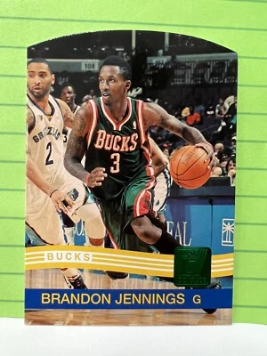 2010-11 Donruss Die Cuts Emerald Bucks #68 Brandon Jennings NBA MILWAUKEE BUCKS - Imagem 1 de 2