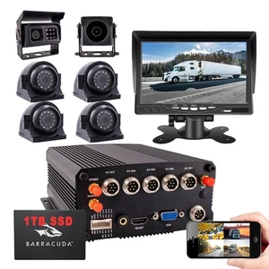 DIY 1080N AHD HDD 8CH GPS WIFI 4G Mobile Car DVR Video Record CCTV System 7" LCD - Picture 1 of 8