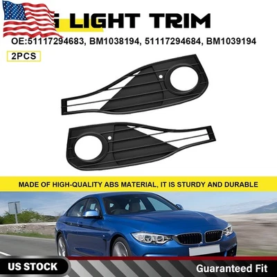Par de tampas de grade de farol de neblina para 2014-2020 BMW 428i 430i 435i 440i esquerda e direita - Imagem 1 de 4