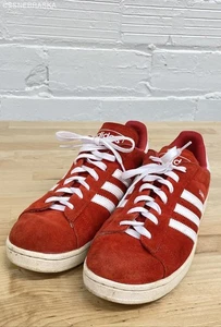 Adidas Red/White Mens Campus Suede - Size 10 - Picture 1 of 7