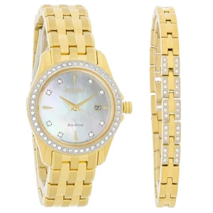 Citizen Silhouette Women's Crystal Bezel & Markers Eco-Drive Watch EW1907-78D - Picture 1 of 3