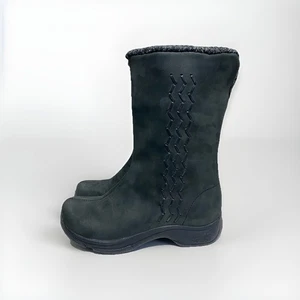 Dansko Boots Black Nubuck Leather EU 36 US 5.5-6 Knit Trim Stitching Details Zip - Picture 1 of 12